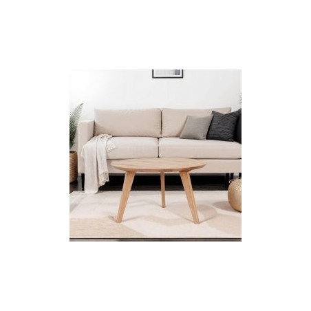 Table basse scandinave chêne ronde 70cm JONAS
