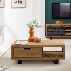 Table basse pin massif brossé 110cm LOFT Casita LOFTABA 110