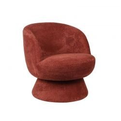 Fauteuil rond pivotant tissu prune Casita LADOGA