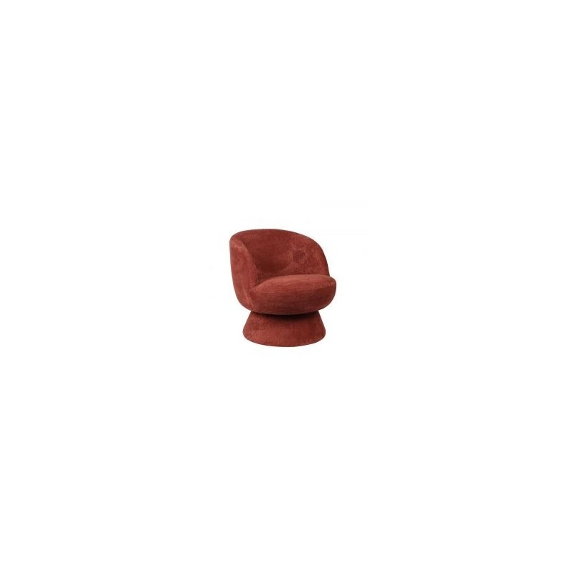 Fauteuil rond pivotant tissu prune Casita LADOGA