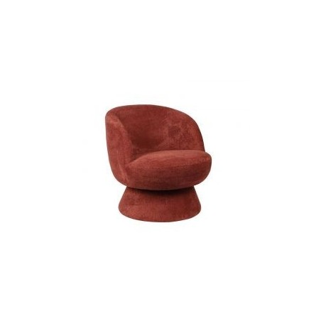 Fauteuil rond pivotant tissu prune Casita LADOGA