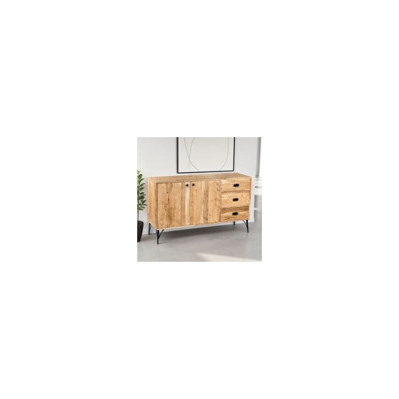 Buffet bois clair industriel SERENA 145cm