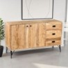 Buffet bois clair industriel SERENA 145cm