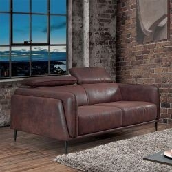 Canapé avec têtière en tissu marron Korland Casita KOGOBIHA