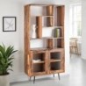 Etagère vitrée en bois recyclé industriel MELISSA 100cm