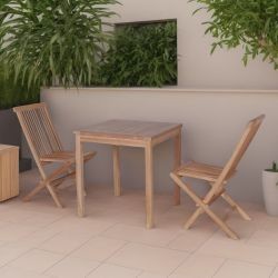 Table de jardin carrée en teck massif 70 x 70cm