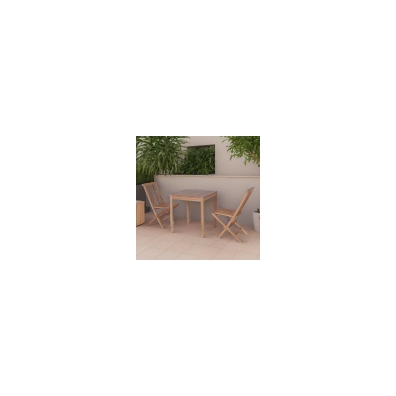 Table de jardin carrée en teck massif 70 x 70cm